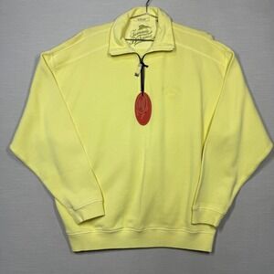 Tommy Bahama Aruba Half Zip Pullover Yellow Men L Yellow TR2174